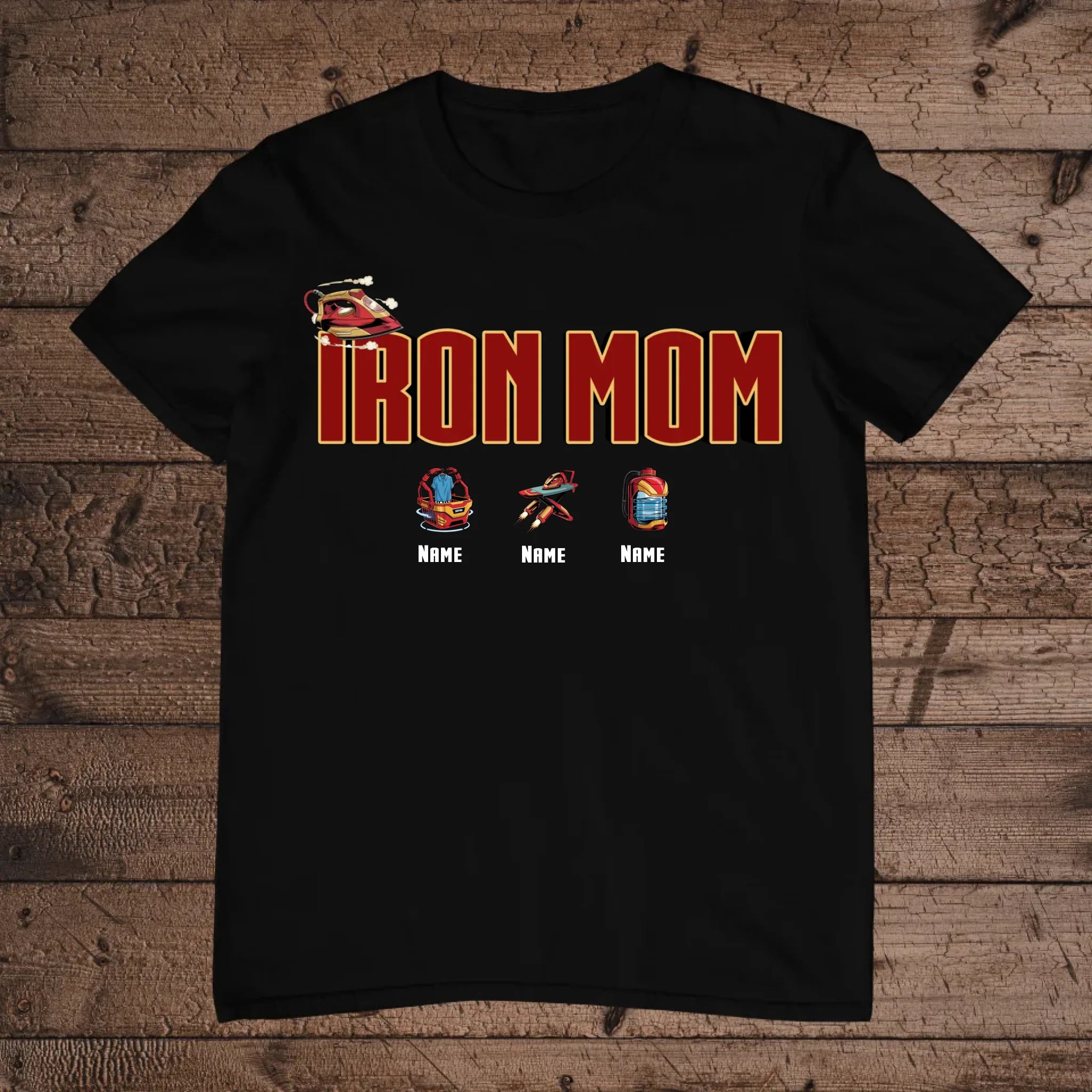 holz Flatlay mockup schwarz