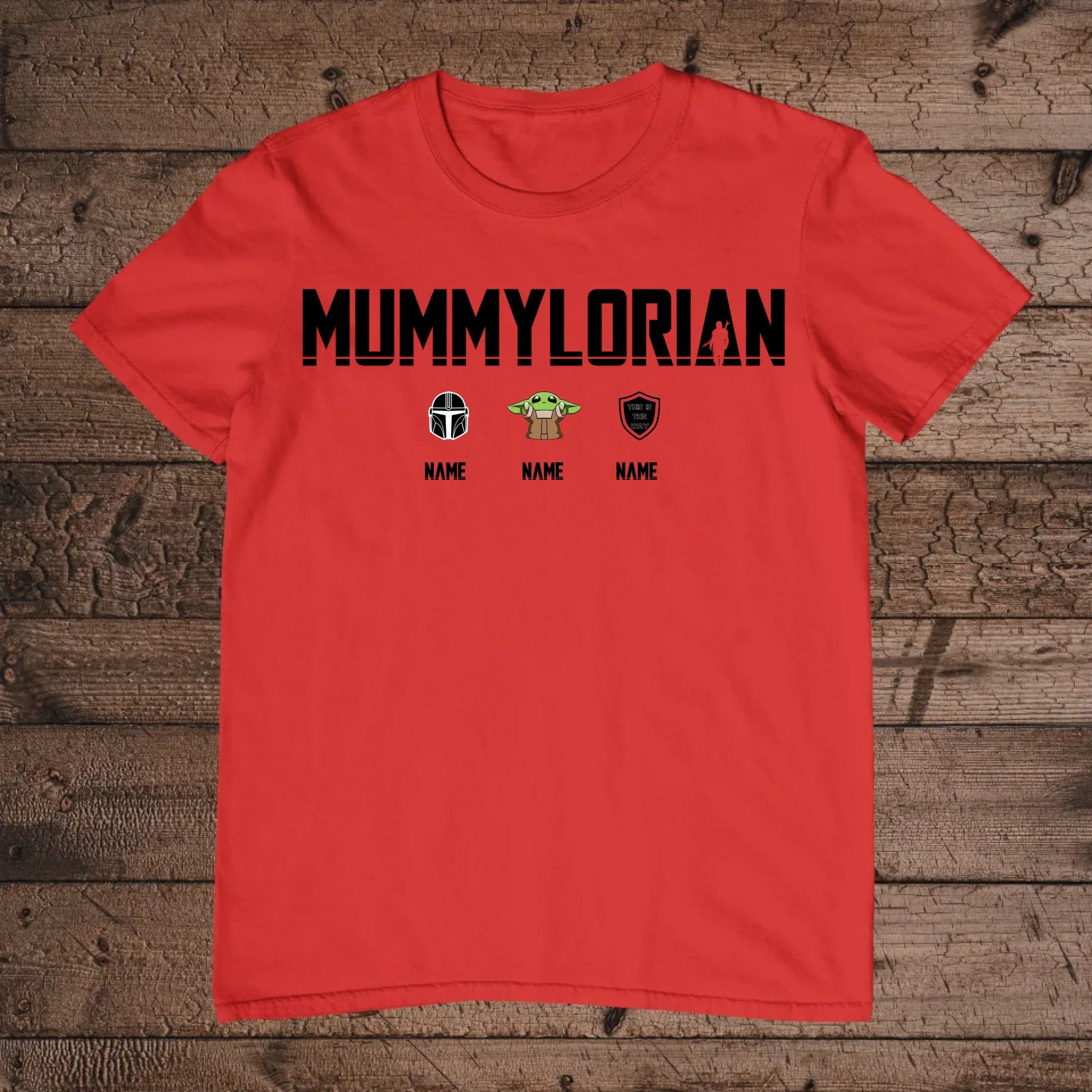 holz Flatlay mockup rot