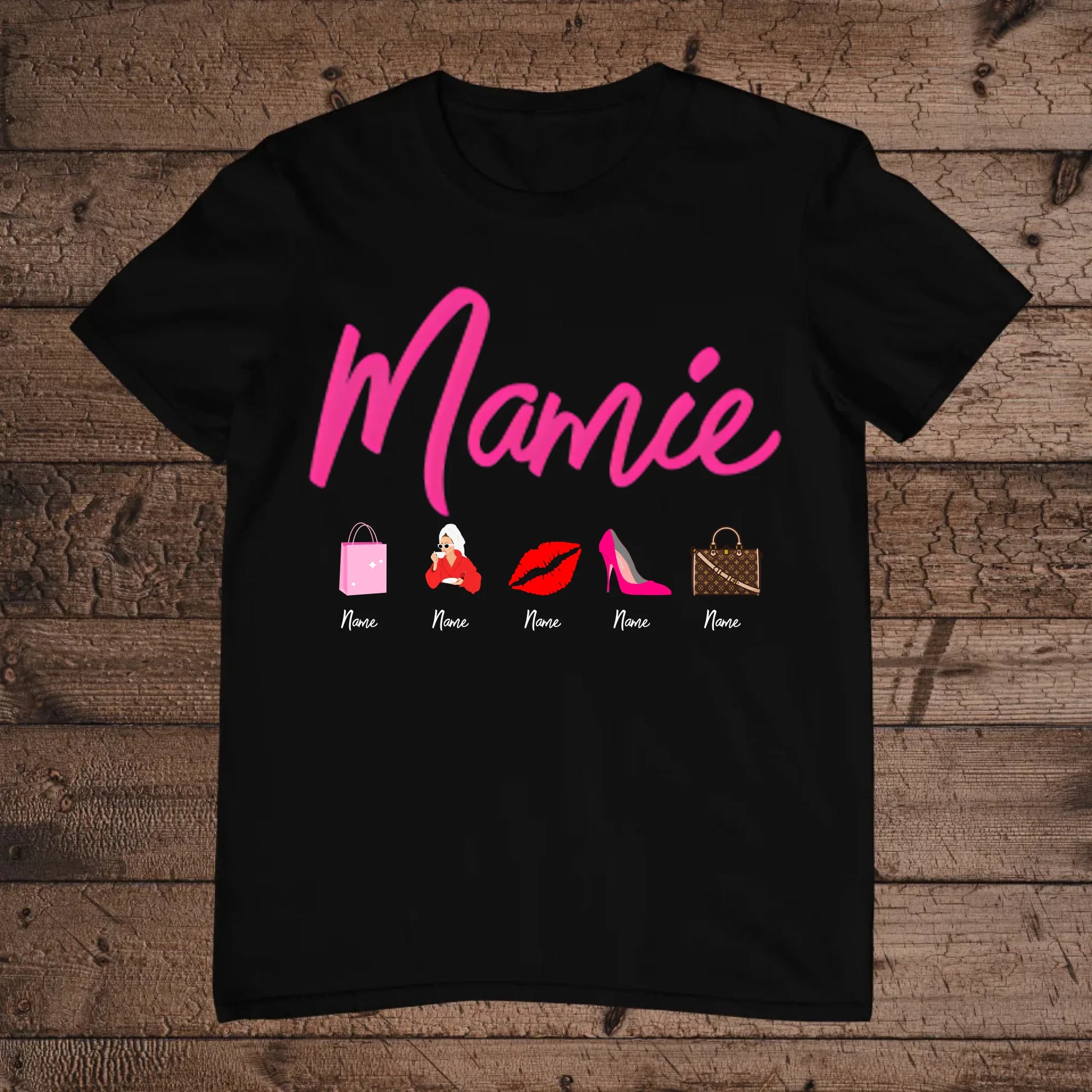 holz Flatlay mockup schwarz