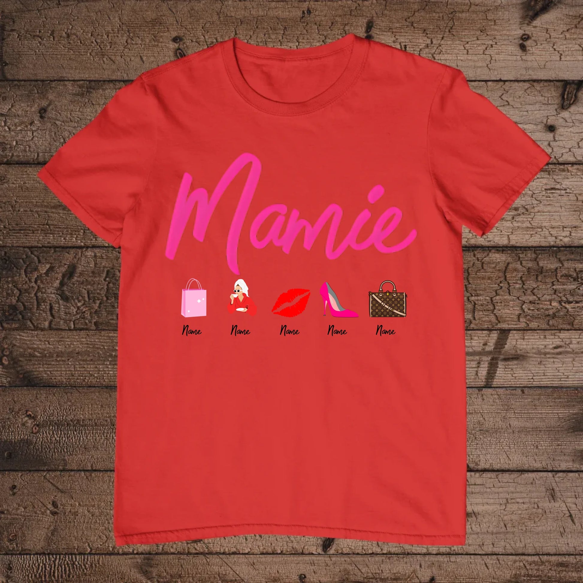 holz Flatlay mockup rot