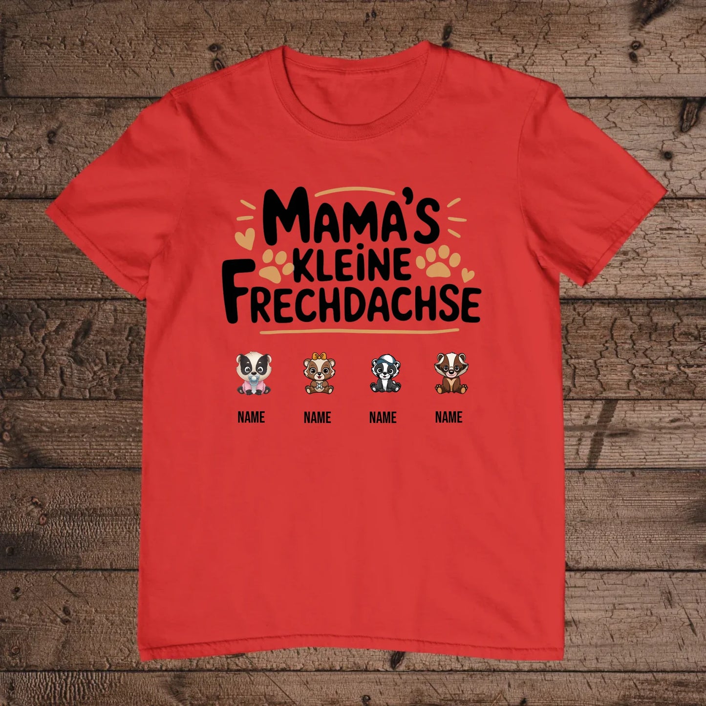 holz Flatlay mockup rot