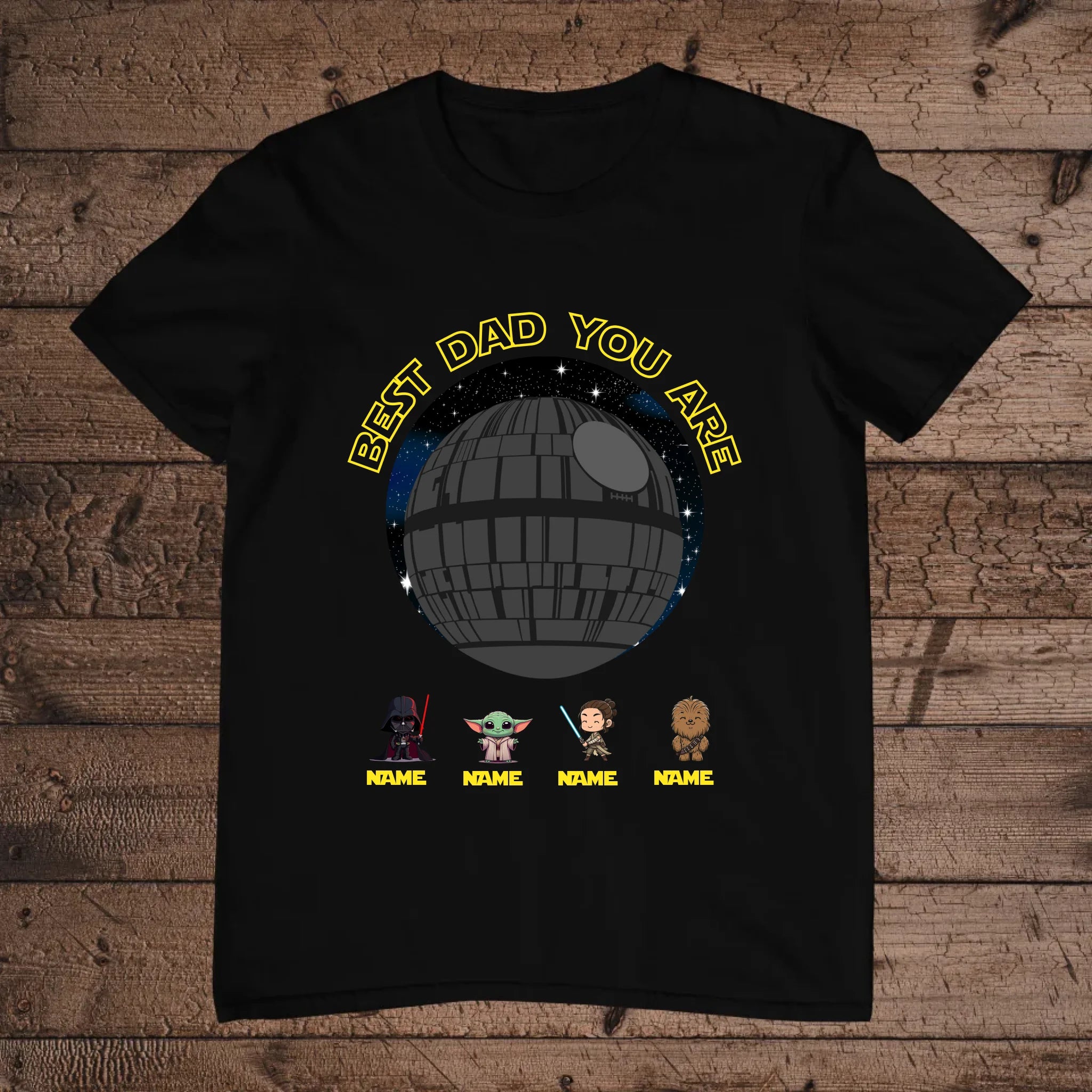 holz Flatlay mockup schwarz