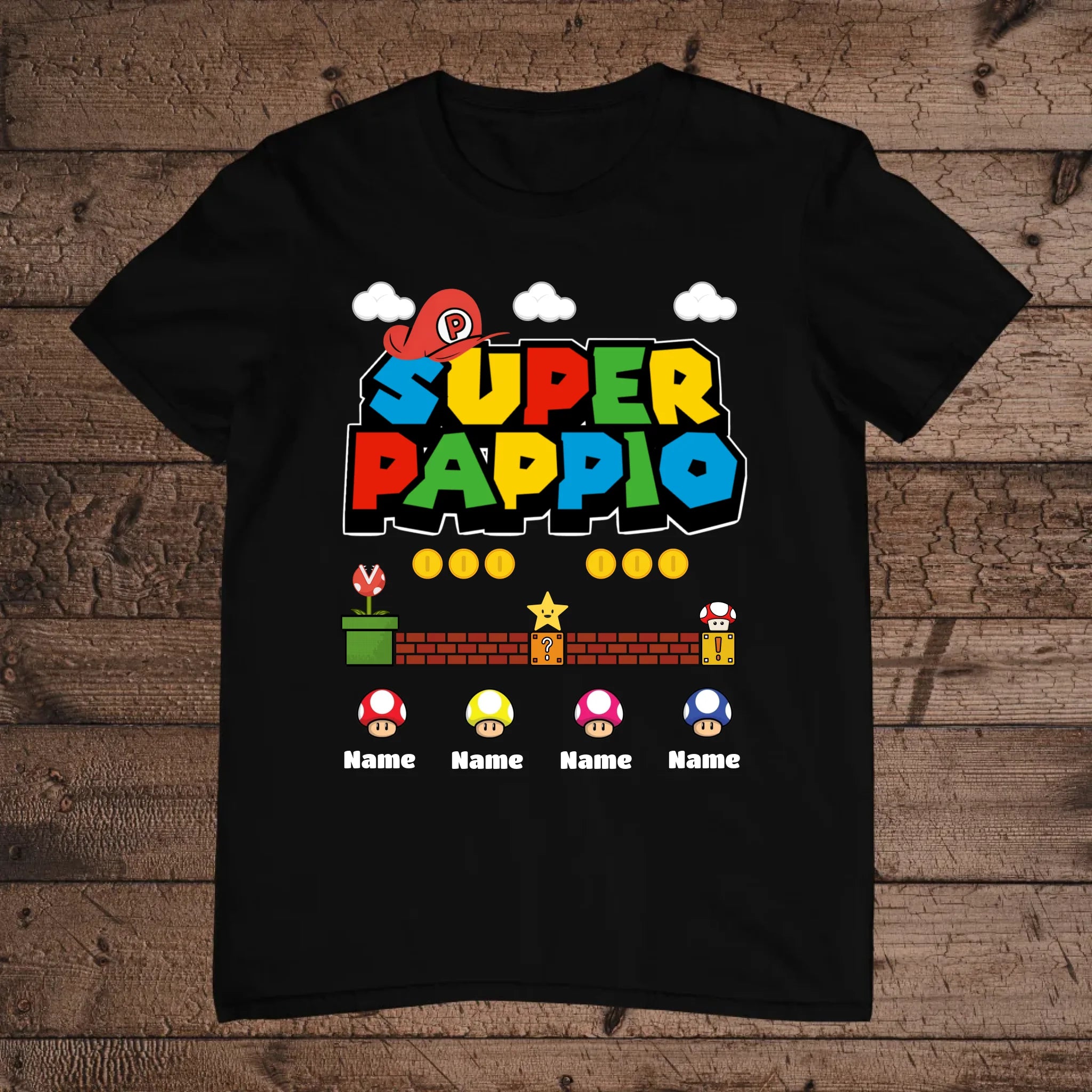 holz Flatlay mockup schwarz