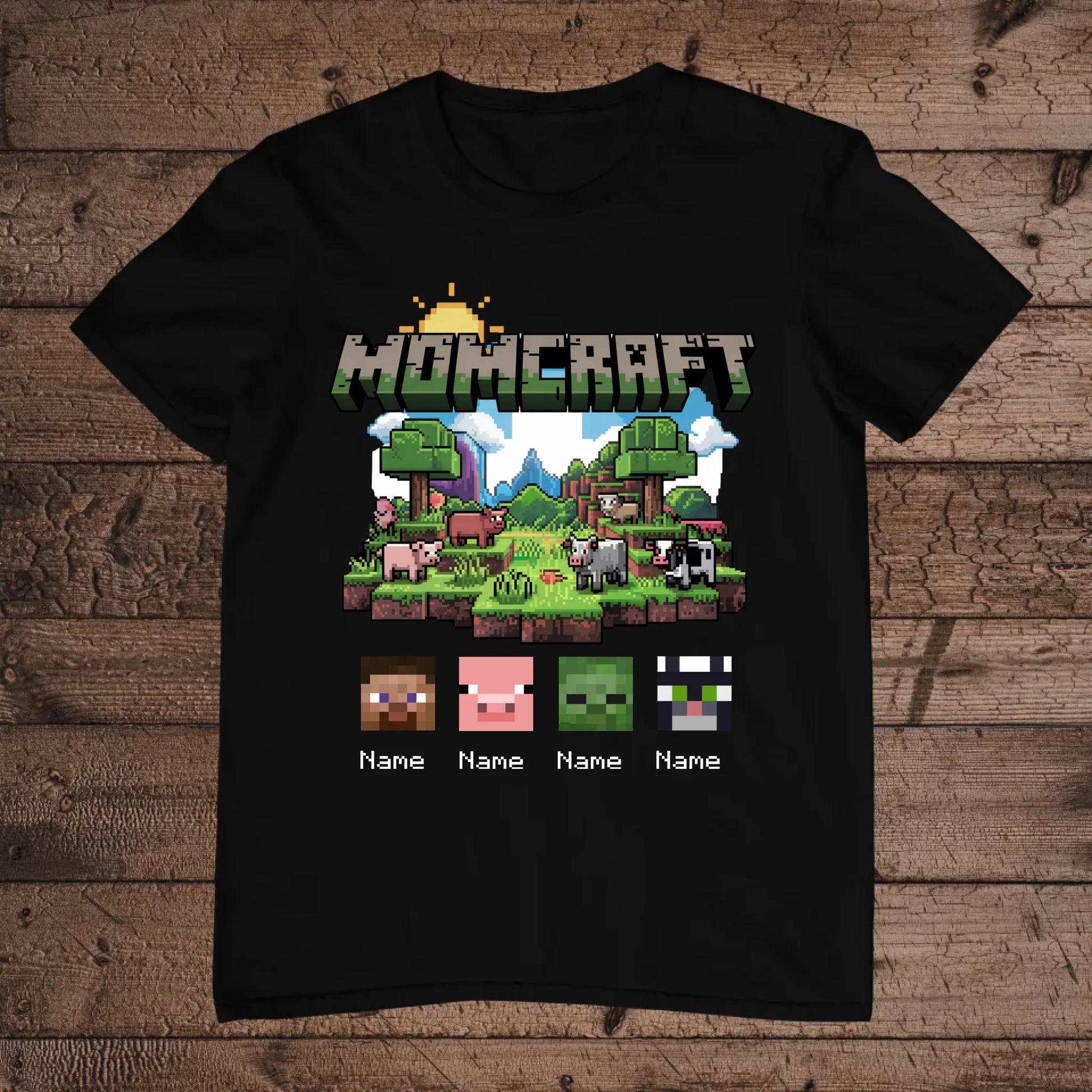 holz Flatlay mockup schwarz