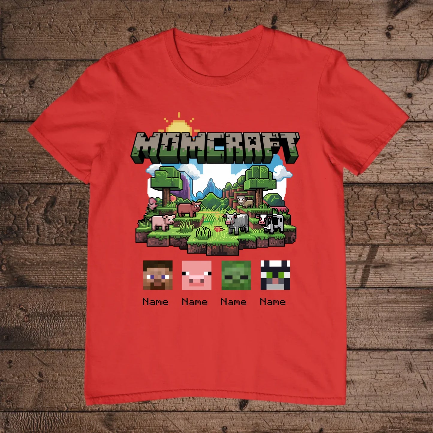 holz Flatlay mockup rot