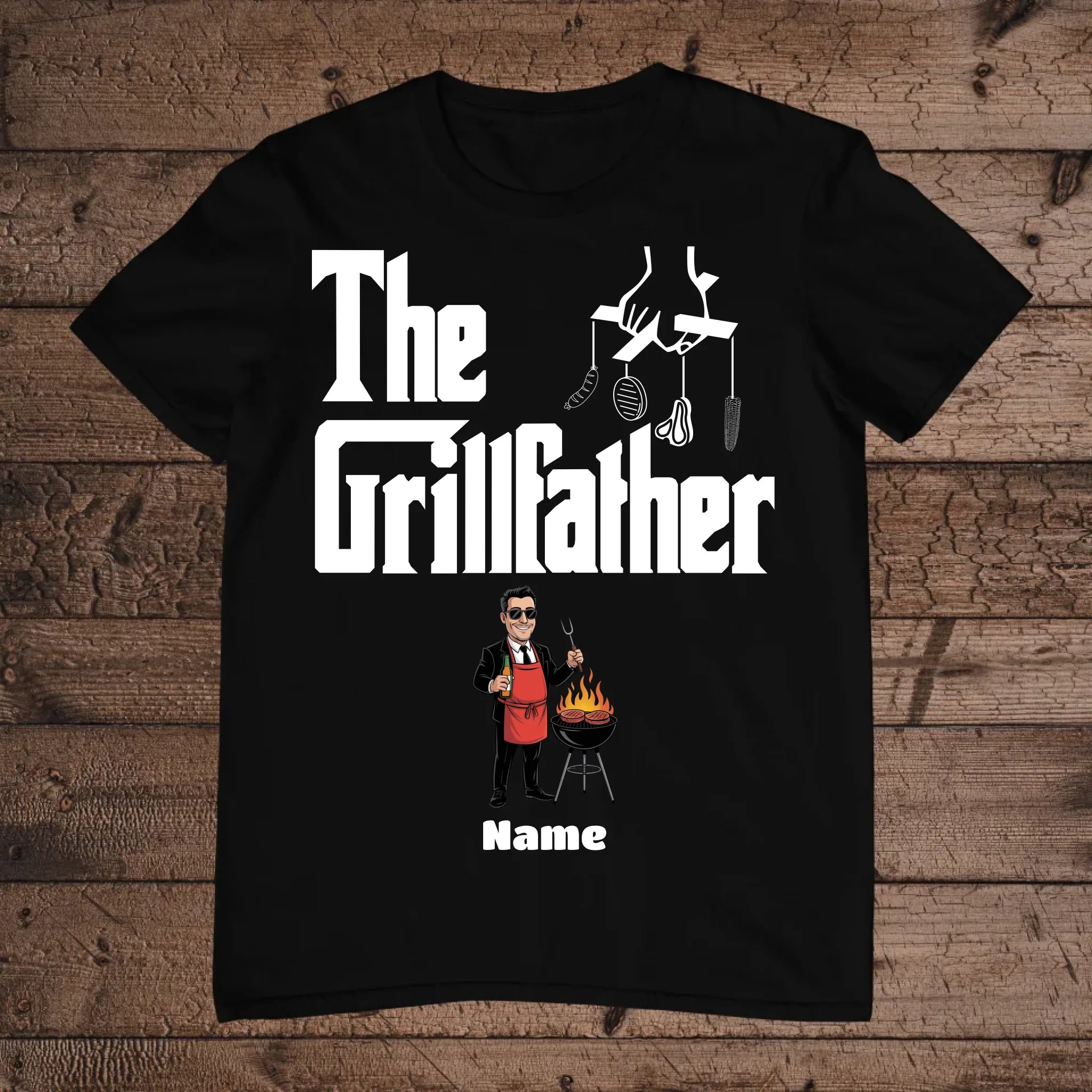 holz Flatlay mockup schwarz