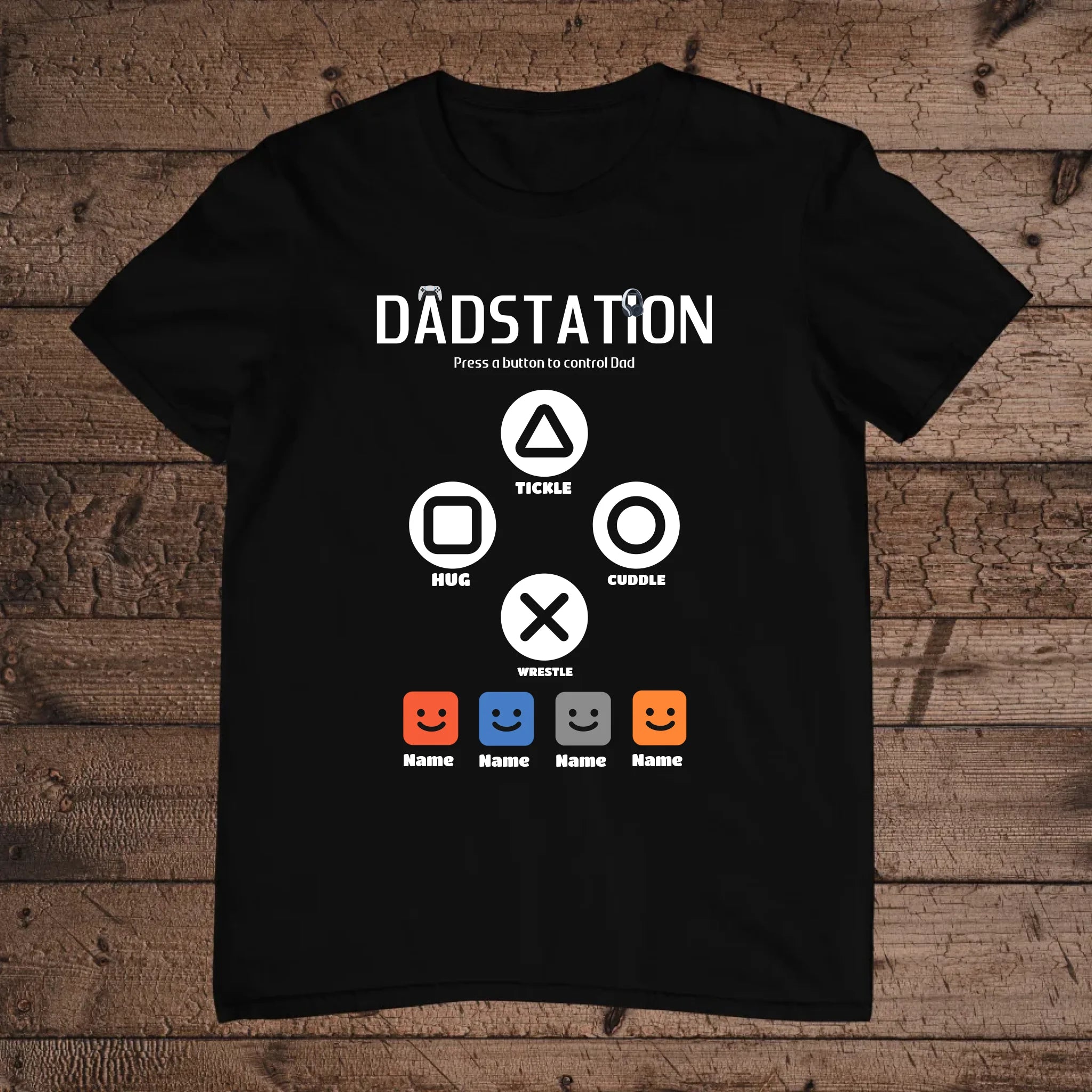 holz Flatlay mockup schwarz