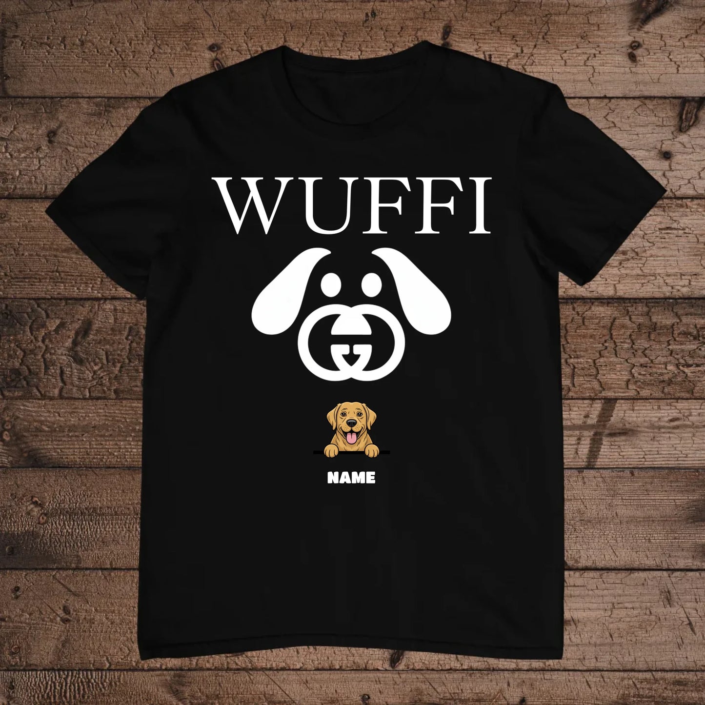 holz Flatlay mockup schwarz