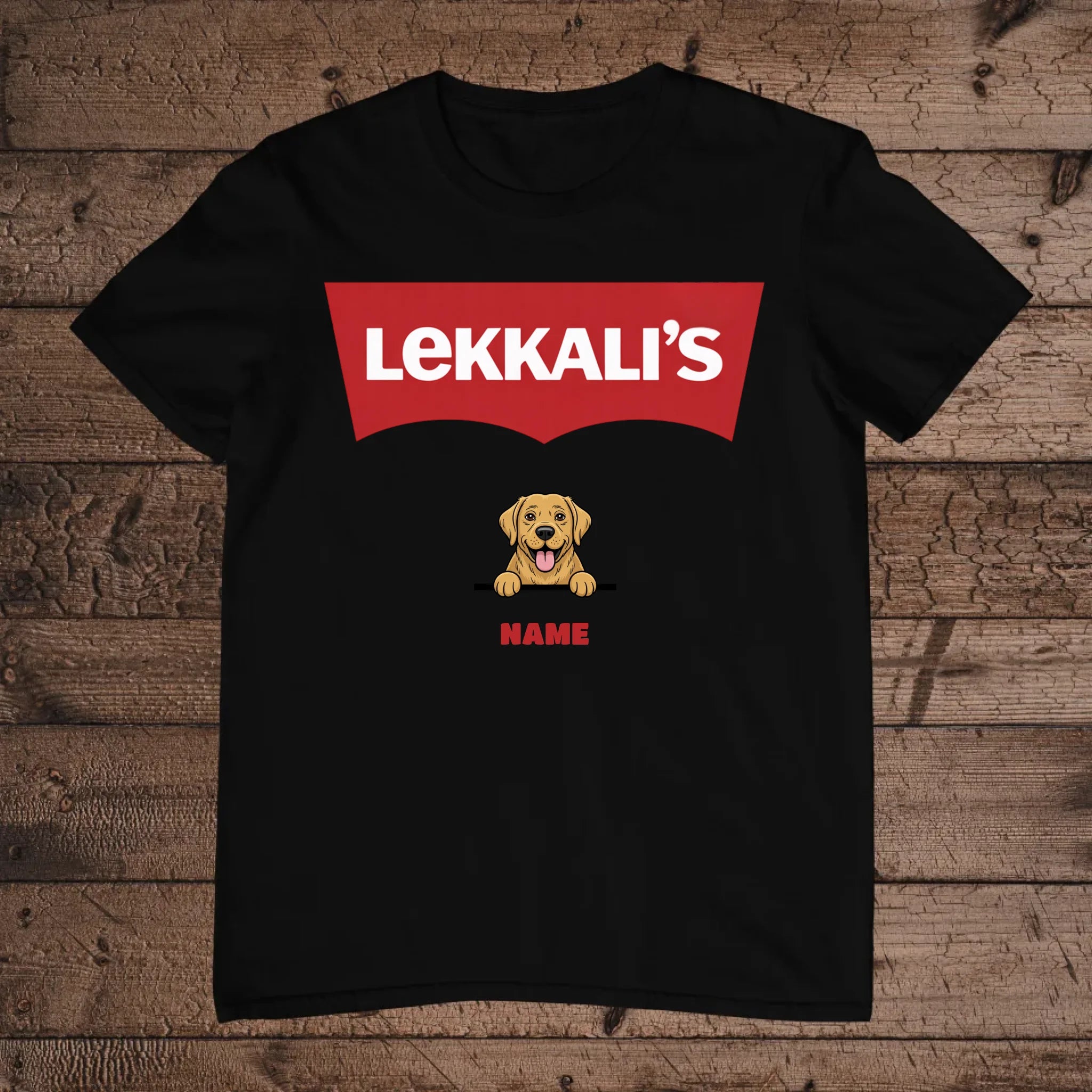 holz Flatlay mockup schwarz