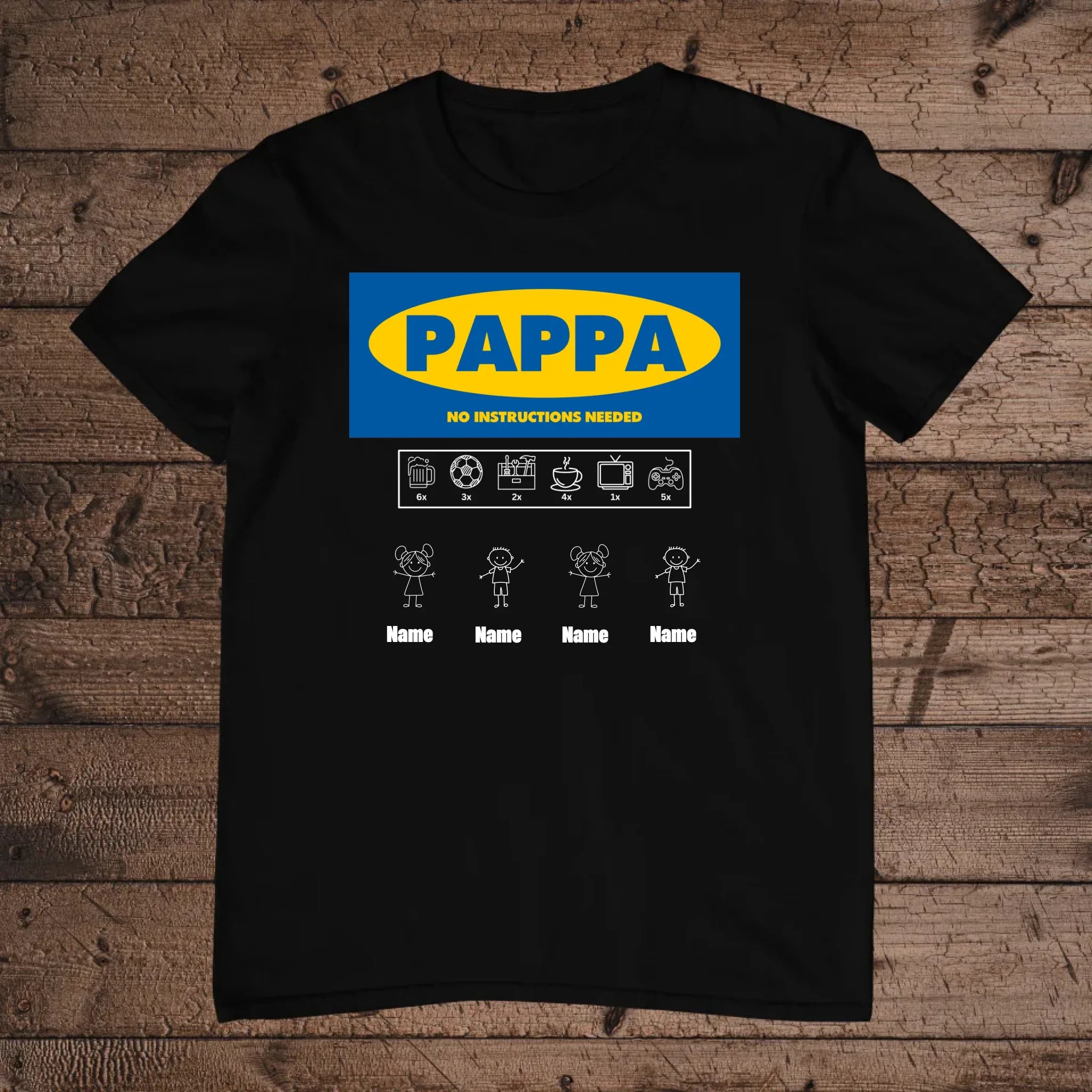 holz Flatlay mockup schwarz