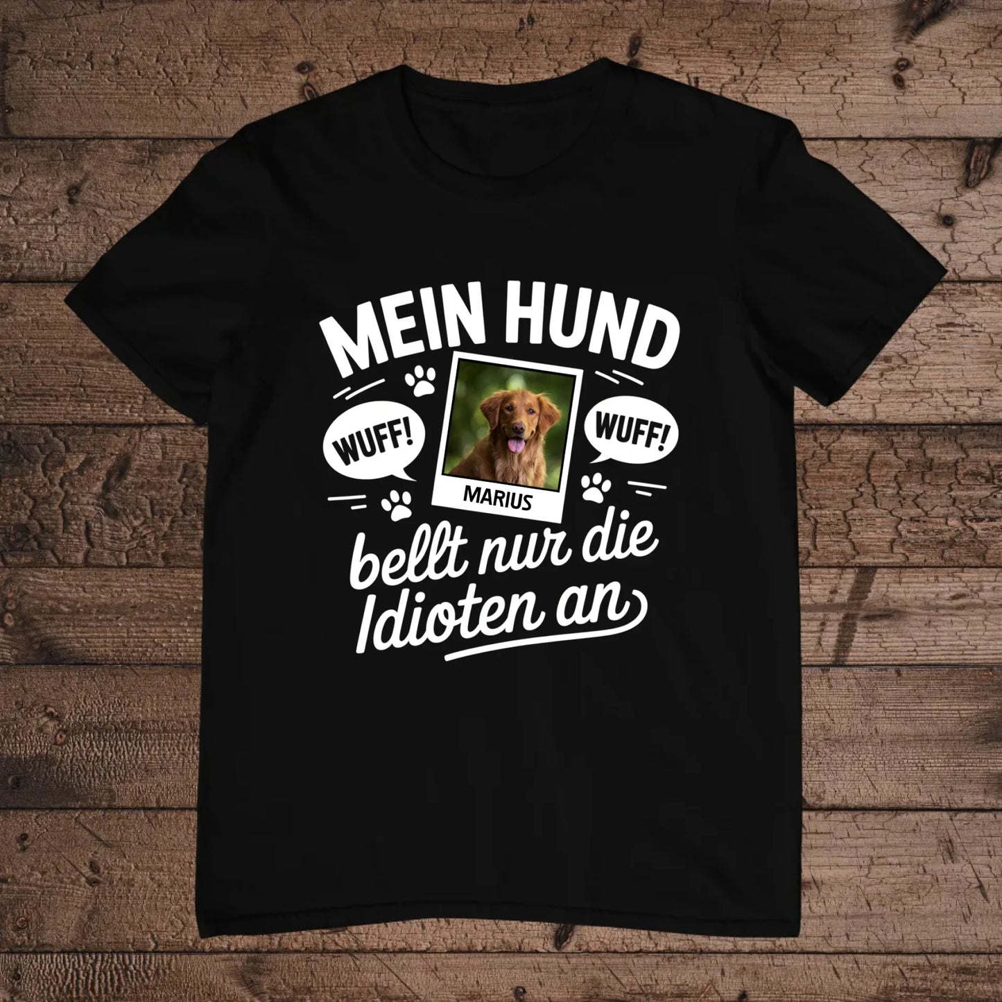 holz Flatlay mockup schwarz