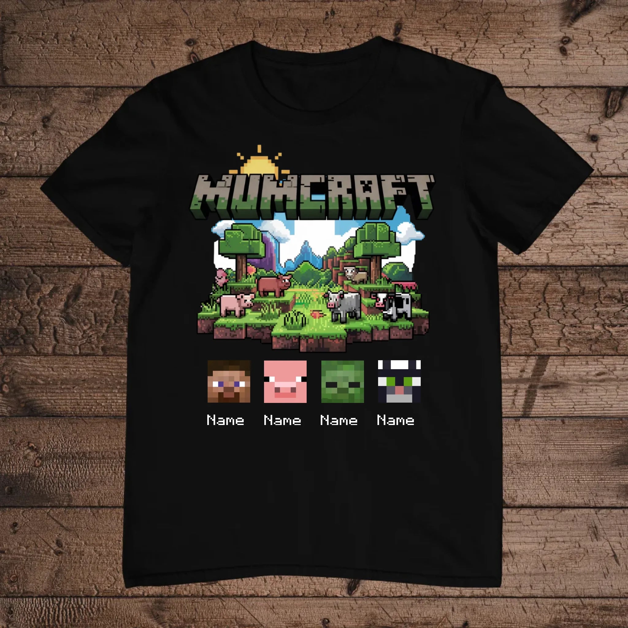 holz Flatlay mockup schwarz