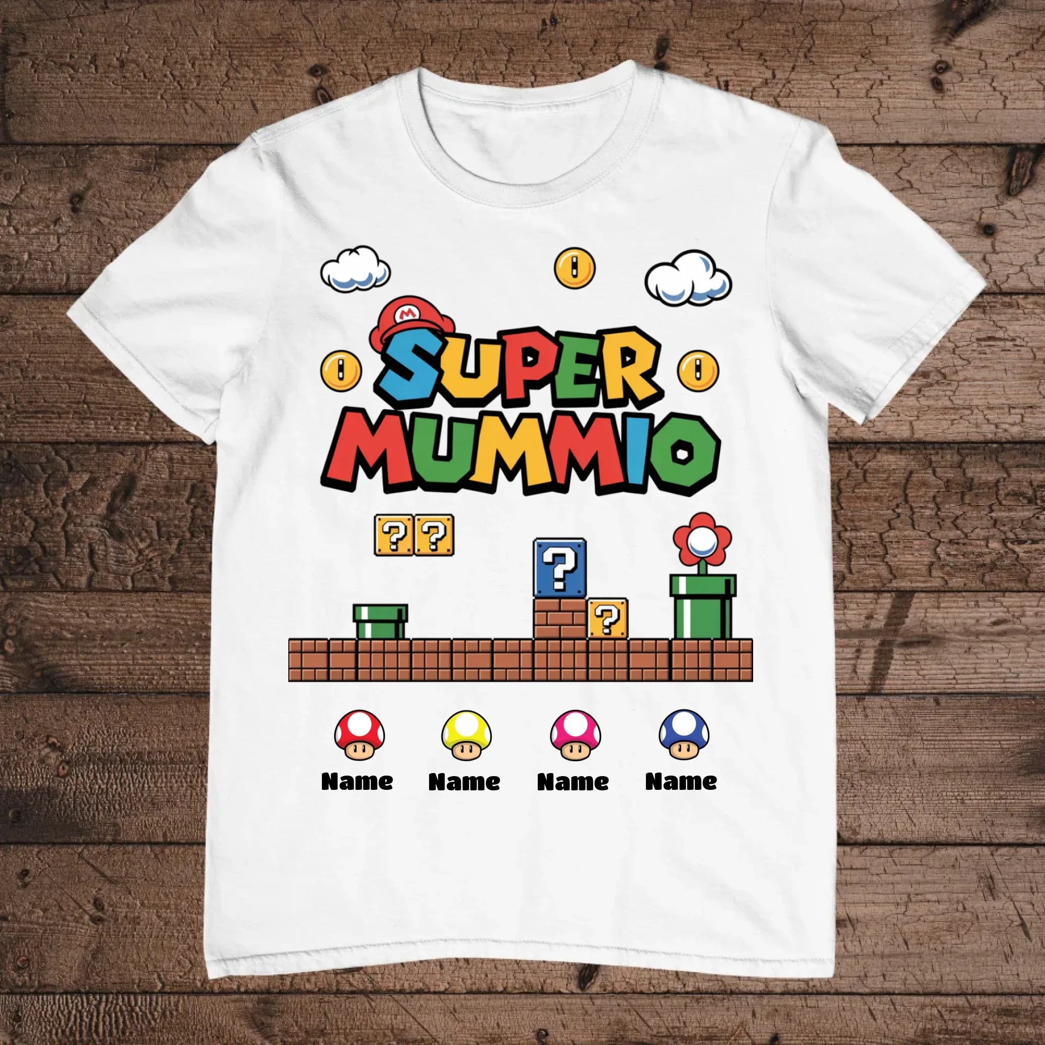 holz flatlay mockup weiß