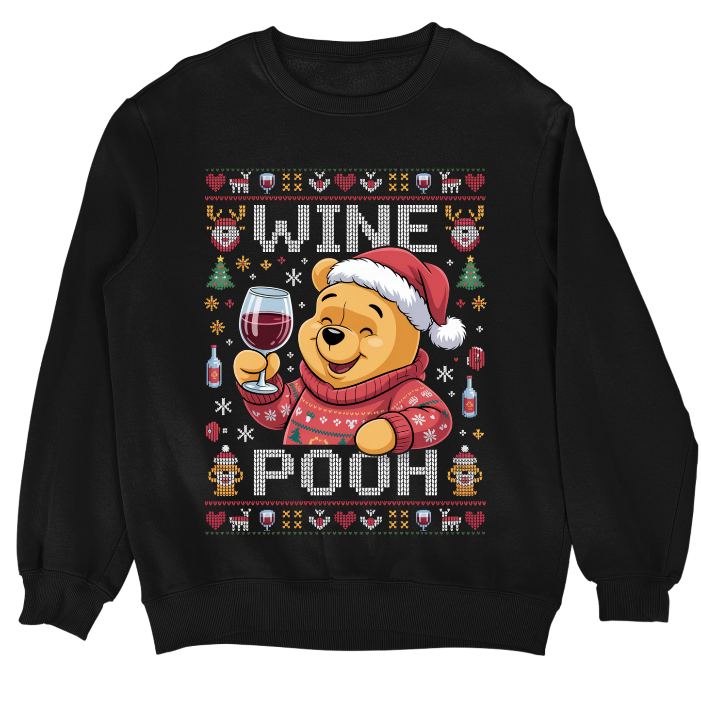Wine Pooh Christmas Sweater
